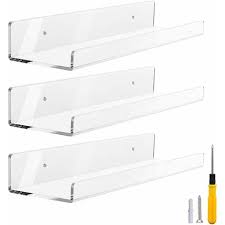 Set Of 3 Acrylic Floating Shelves 38