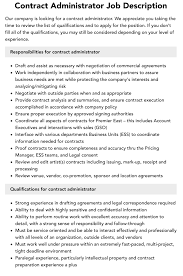 contract administrator job description