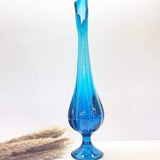 Vintage Viking Glass 6 Petal Blue 15 1