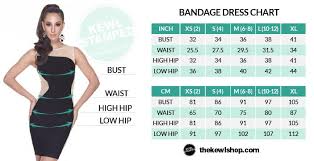 Size Chart Bandage Dresses And Swim Wear The Kewl Shop
