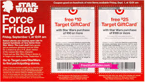 Maybe you would like to learn more about one of these? Free 10 Target Gift Card With 50 Star Wars Purchase Huge In Store Event Starts 9 1 Free Stuff Finder