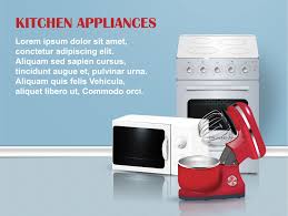 vector 3d realistic kitchen appliances