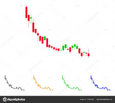 Candlestick Chart Falling Slowdown Vector Icon Stock