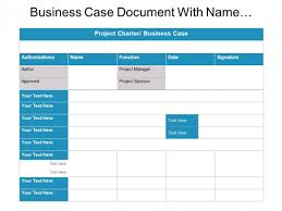 Business Case Document With Name Function And Date Ppt