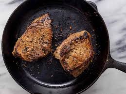 cast iron pan seared steak oven