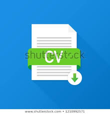 Download Cv Button Downloading Document Concept Stock Vector