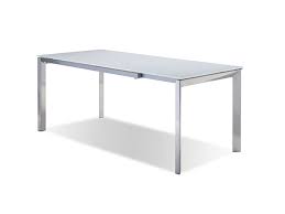 ghost white glass top dining table by