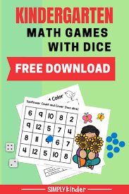 math games with dice kindergarten