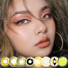 yellow lenses for eyes cosplay anime