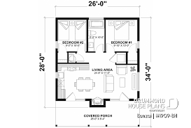 house plan 2 bedrooms 1 bathrooms