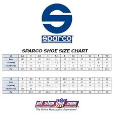 Sizing Chart Sparco Auto Racing Shoes