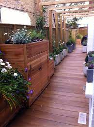 Storage Unit And Potted Plants In