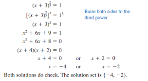 solved the following equations are