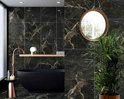 Black Marble Effect Porcelain Floor And