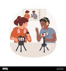 Live streaming isolated cartoon vector illustration. Teen couple sharing  content online on webcam, digital lifestyle, influencer marketing, live  streaming creation, interview vector cartoon Stock Vector Image & Art -  Alamy