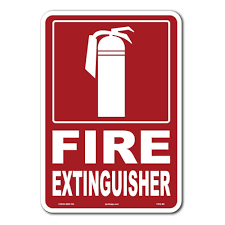 fire extinguisher sign printed