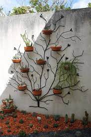 Metal Tree Wall Planter With Pot