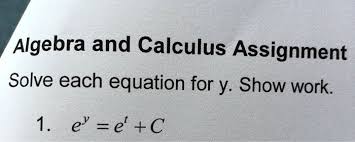 Algebra And Calculus Assignment Solve