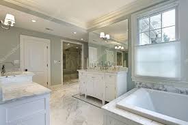 large master bath in luxury home stock