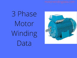 3 phase motor winding data motor