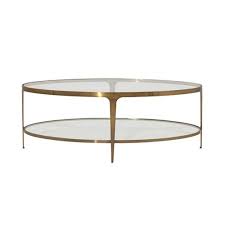 Two Tier Glass Top Oval Coffee Table In