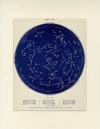 Virgo August September Star Chart C 1884 Antique