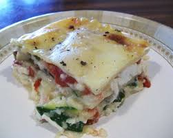 vegetable lasagna with a thick bechamel