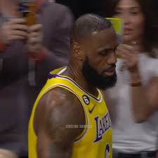 LeBron James diving into the stands for a loose ball at 38 years old 💪🏿