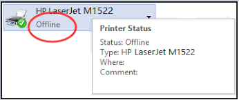 printer offline issue on windows 7