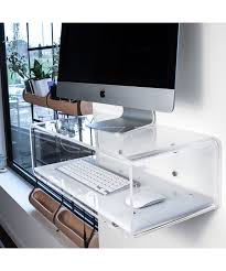 Wall Mount Clear Acrylic Suspended Desk