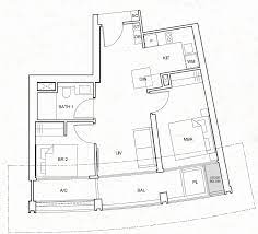 one pearl bank floor plan 2 bedroom c1