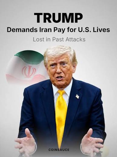 After Iran's request for U.S. payment over damages from the recent five-month military conflict, Trump insisted Tehran compensate for victims of attacks like those tied to General Soleimani and protester killings. In