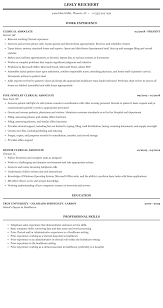clerical associate resume sample
