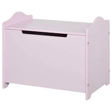 homcom kids pink storage box with lid