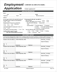 Employee Information Form Sample Employment Application Form Sample