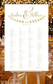 Wedding Seating Chart Poster For Reception In Andrea Gold In