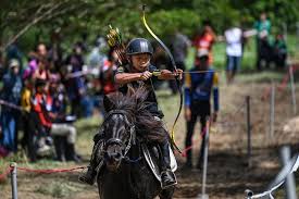 horseback archery msians take a