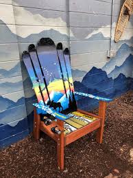 Moose Sunset Mountain Mural Ski Chair