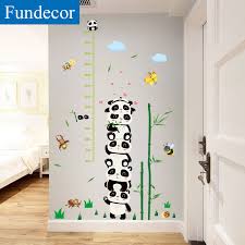 Us 6 71 15 Off Fundecor Cute Panda Height Measure Wall Sticker For Kids Rooms Growth Chart Nursery Room Decor Wall Decals Murals Art Adhesive In
