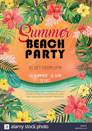 Summer Beach Party Design Poster Or Flyer Stock Vector Art