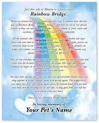 rainbow bridge pet loss memorial poem