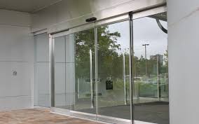 Sliding glass exterior doors offer smooth operation, performance and durability. Explore1 Ca Office Building Entrance