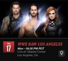 Details About 2x Wwe Monday Night Raw Staples Center June 17th Los Angeles La Floor Seats