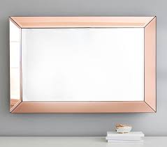 Rectangle Blush Beveled Glass Mirror