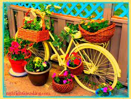 Old Bike Into A Garden Planter Feature