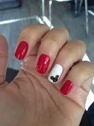 Mickey Mouse nails | Nageldesign disney, Süße nägel, Rote nägel
