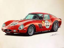 It was powered by ferrari's tipo 168/62 colombo v12 engine. Ferrari 250 Gto Le Mans 22 Car Painting Custom Muscle Cars Car Drawings