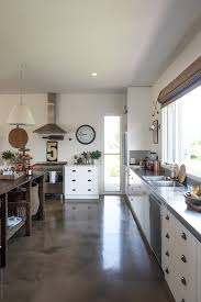 styled kitchen with polished concrete