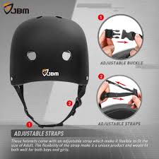 Jbm Skateboard Helmet For Kids Adults Cpsc Astm Certified Impact Resistance Ventilation For Multi Sports Cycling Skateboarding Scooter Roller Skate