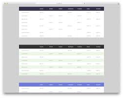 29 free css3 html table templates